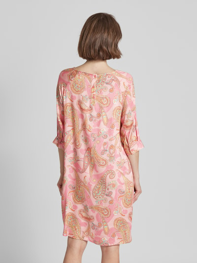 Milano Italy Knielanges Kleid mit Paisley-Muster Pink 5