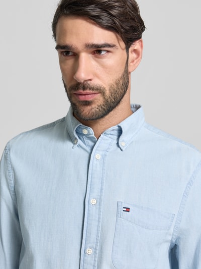 Tommy Hilfiger Regular fit vrijetijdsoverhemd van chambray Lichtblauw - 3