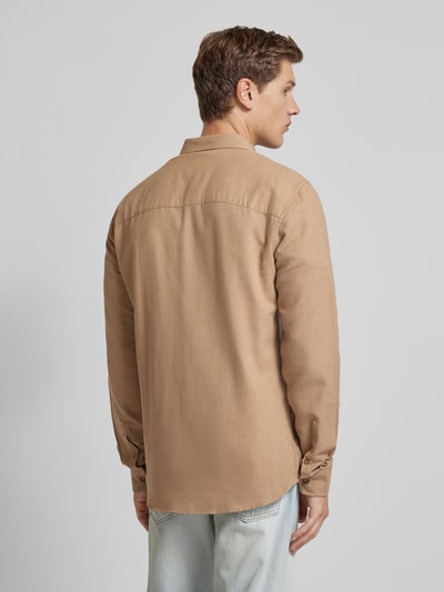 Only & Sons Slim fit vrijetijdsoverhemd met borstzak, model 'GUDMUND' Beige - 5