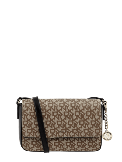 DKNY Crossbody Bag aus Leder mit Logo-Muster  Taupe 1