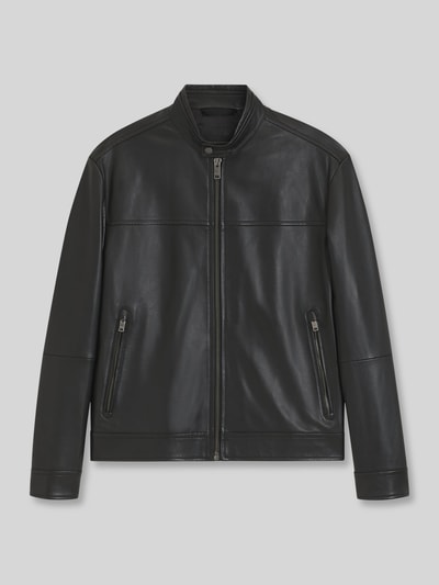 BOSS Orange Lederjacke Modell 'Joslay' mit Stehkragen Black 2