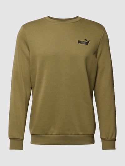 PUMA PERFORMANCE Sweatshirt mit geripptem Rundhalsausschnitt Oliv 1