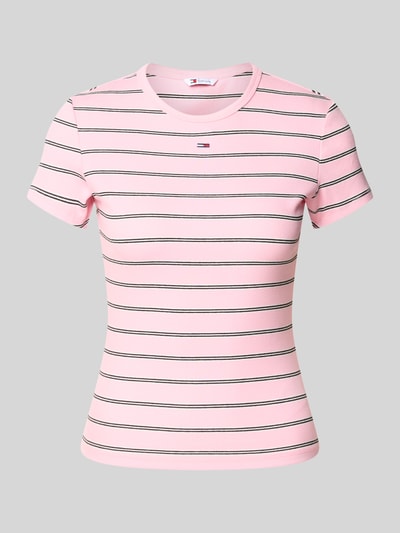 Tommy Jeans Slim Fit T-Shirt aus Baumwoll-Mix  Rosa 2