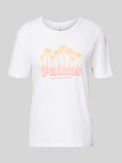 Only T-shirt o kroju regular fit z czystej bawełny model ‘HENNY LIFE’ Biały 2