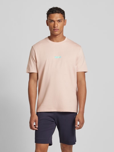 HUGO T-shirt met labelprint, model 'Dindion' Rosé - 4