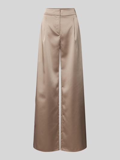 Jake*s Cocktail Regular Fit Bundfaltenhose aus Satin mit Paspeltasche am Gesäß Taupe 1