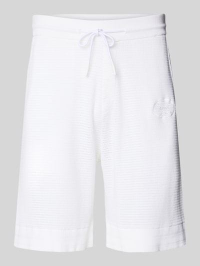 BOSS Green Sweatshorts met labelstitching, model 'Heritage' Wit - 2