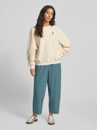 American Vintage Wide leg jeans met elastische band, model 'YDOPARK' Blauw - 1