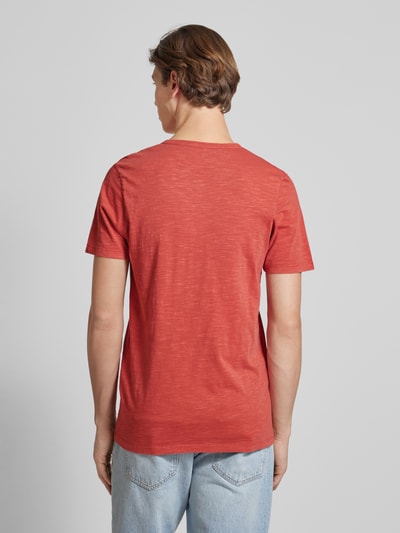 Jack & Jones T-shirt met V-hals, model 'SPLIT' Rood - 5