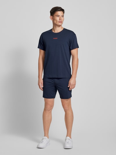 HUGO Regular Fit Shorts mit Label-Print Marine 1