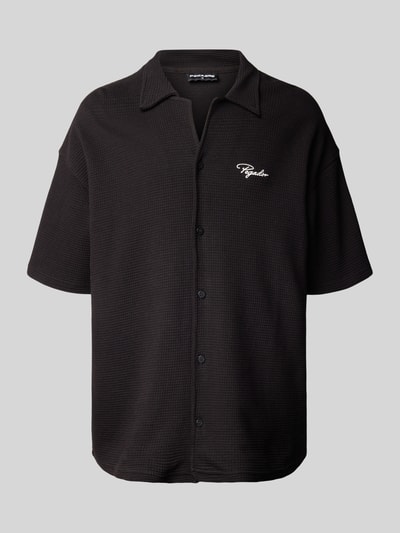 Pegador Relaxed fit vrijetijdsoverhemd met structuurmotief, model 'SIGNAR' Zwart - 2