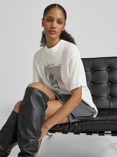 Anine Bing Oversized T-Shirt mit Motiv-Print Ecru 3
