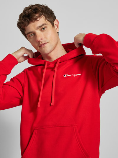 CHAMPION Hoodie mit Label-Stitching Rot 3