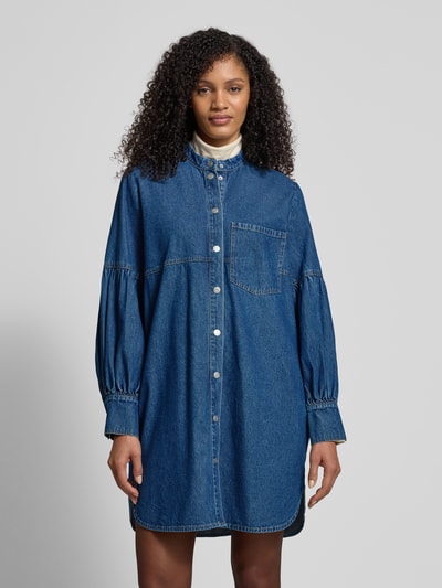 Jake*s Casual Knielange jeansjurk met borstzak Donkerblauw - 4