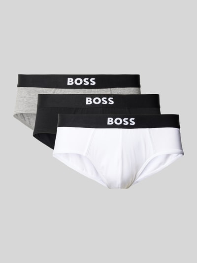 BOSS Slip mit elastischem Label-Bund im 3er-Pack Modell 'ONE'
 Mittelgrau Melange 1