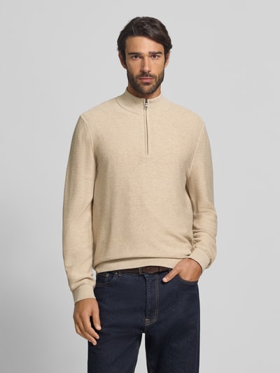 OLYMP Level Five Strickpullover mit Troyer-Kragen Sand 4