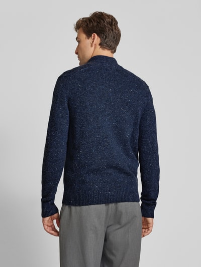 Fynch-Hatton Cardigan met logostitching Marineblauw - 5