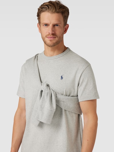 Polo Ralph Lauren Classic fit T-shirt met labelstitching Middengrijs - 3