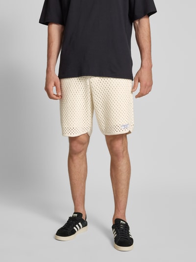 SERGIO TACCHINI Regular fit korte broek met ajourpatroon, model 'ORTIGIA' Offwhite - 4