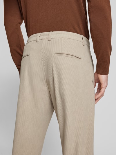 Cinque Stoffen broek in riblook, model 'SALTO' Beige - 3