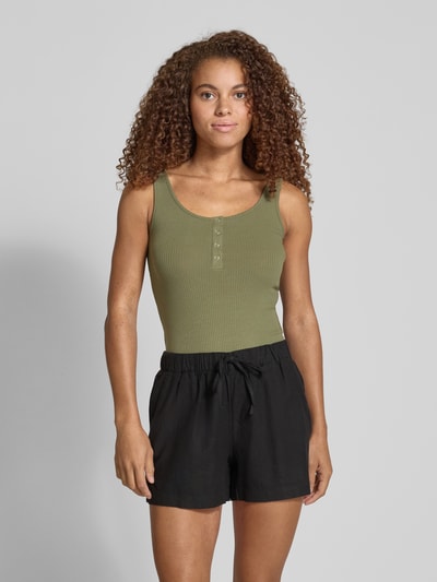 Pieces Slim Fit Tank Top aus Baumwoll-Mix Modell 'KITTE' Oliv 4