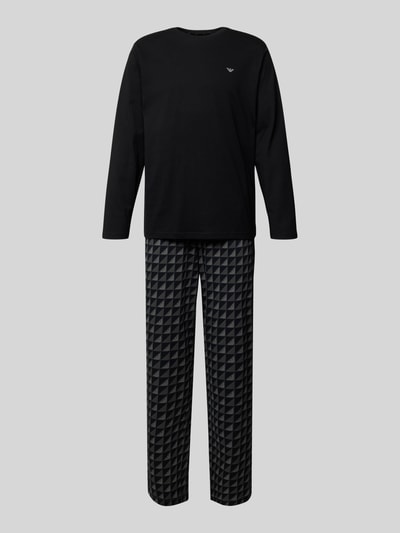 Emporio Armani Pyjama mit Logo-Stitching Black 1