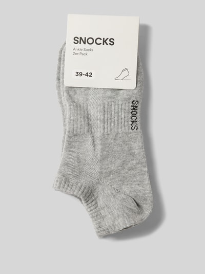 Snocks Sneakersocken mit elastischem Rippenbündchen im 2er-Pack Silber Melange 3