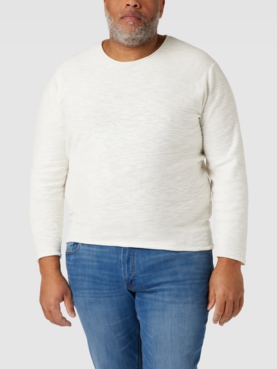 Jack & Jones Plus PLUS SIZE gebreide pullover met geribde ronde hals Offwhite - 4