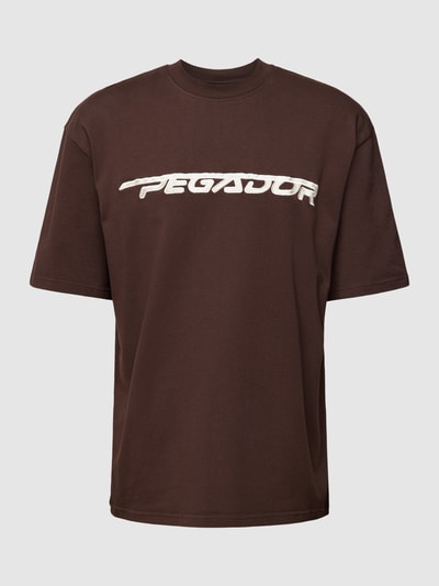 Pegador Oversized T-Shirt mit Label-Stitching Modell 'MANOR' Dunkelbraun 2