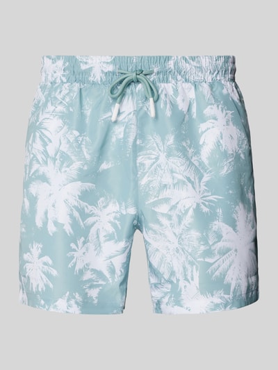 Strellson Badehose mit Allover-Print Modell 'Lago' Eisblau 1