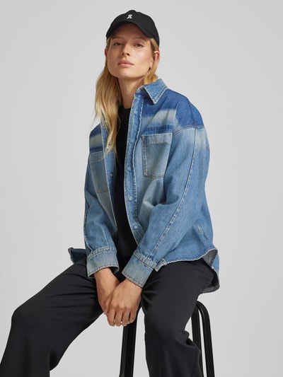 Victoria Beckham Oversized Jeanshemd mit Umlegekragen Bleu 3