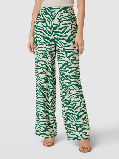 Vila Stoffen broek met all-over motief, model 'ALINIA' Grasgroen - 4