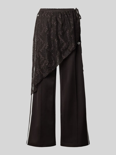 adidas Originals Loose fit sweatbroek van katoenmix model '2IN1 LACE FIREBIRD' Donkerbruin - 1