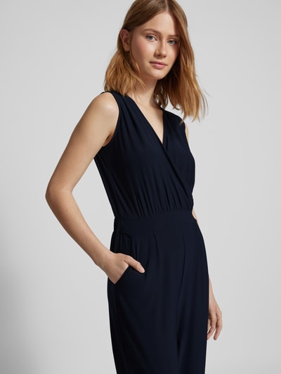 Zero Jumpsuit met V-hals in effen design Marineblauw - 3