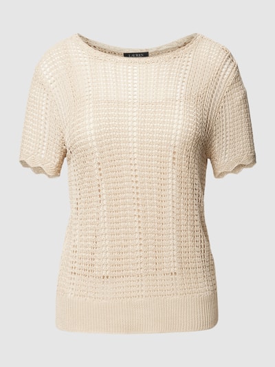 Lauren Ralph Lauren Strickpullover mit Lochmuster Modell 'EYELAH' Sand 2