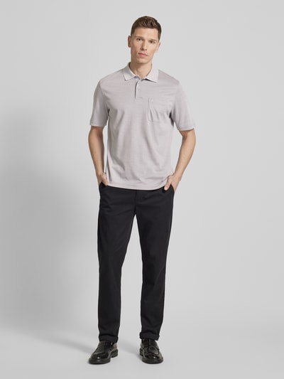 Christian Berg Men Regular fit poloshirt met borstzak Middengrijs - 1