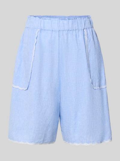 Productfoto, Bermudas met linnen en viscose, loose fit, elastische band, contrasterende randen, bandwijdte maat 36: 37 cm, binnenbeenlengte 21 cm, Bermudas met Leinen-Anteil und Kontrastkanten van Christian Berg Woman