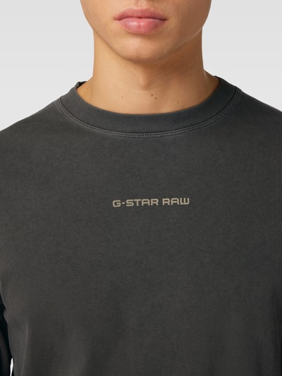 G-Star Raw Sweatshirt in effen design met labelprint Zwart - 3