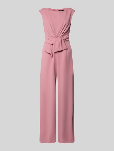 Produktfoto, Jumpsuit mit Knotendetail van Vera Mont in roze, materiaalmix met stretch, regular fit, ronde hals, totale lengte 150 cm