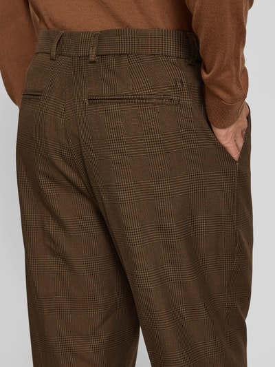 Les Deux Straight Leg Hose mit Bügelfalten Dunkelbraun 3