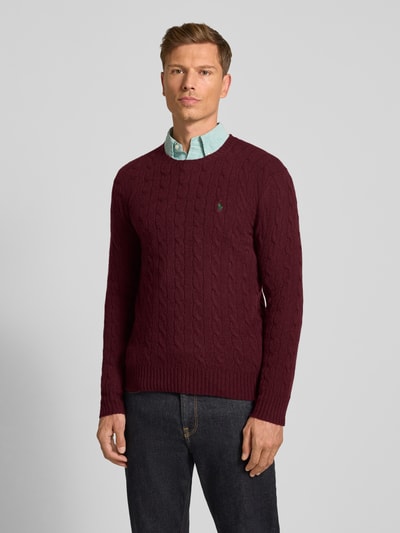 Polo Ralph Lauren Regular fit gebreide pullover van een mix van wol en kasjmier Bordeaux - 4