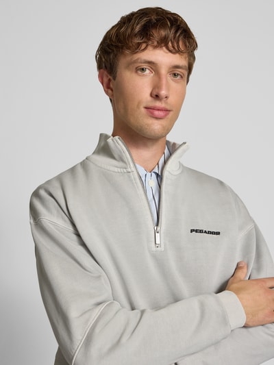 Pegador Oversized sweatshirt met korte ritssluiting Lichtgrijs - 3