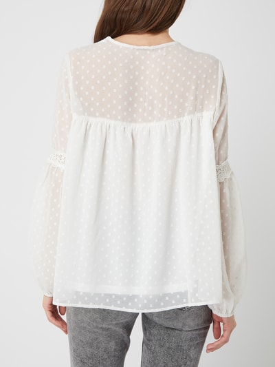 Vila Blusenshirt aus Chiffon mit Zierborten Modell 'Viedee' Offwhite 5