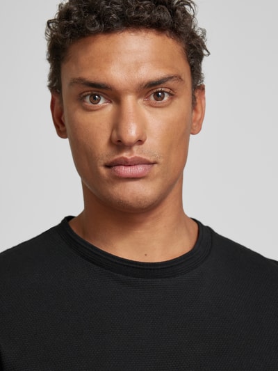 BOSS T-shirt in effen design, model 'TIBURT' Zwart - 3