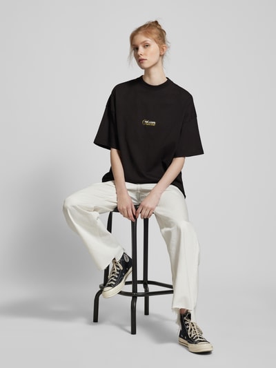 Pegador Oversized T-shirt met labelprint, model 'LIANI' Zwart - 1