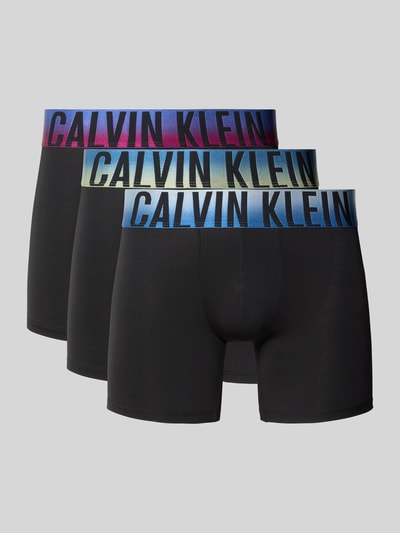 Calvin Klein Underwear Majtki & obcisłe bokserki z elastycznym pasem z logo w zestaw 3 szt. model 'BOXER BRIEF' Czarny 1