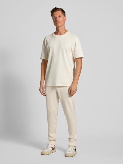 BOSS Regular Fit Sweatpants aus Baumwoll-Schurwoll-Mix Modell 'IDRICO' Offwhite 1