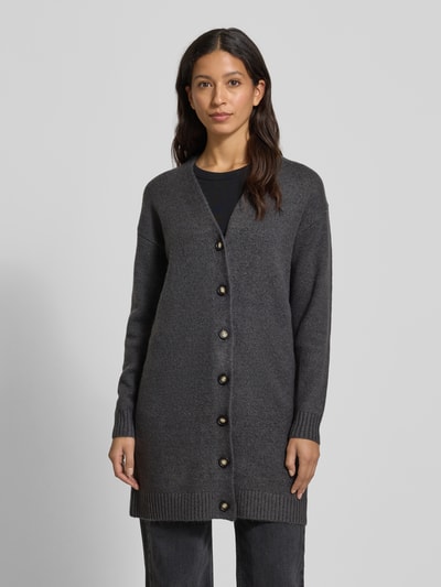 Christian Berg Woman Cardigan mit V-Ausschnitt und Knopfleiste Dunkelgrau 4