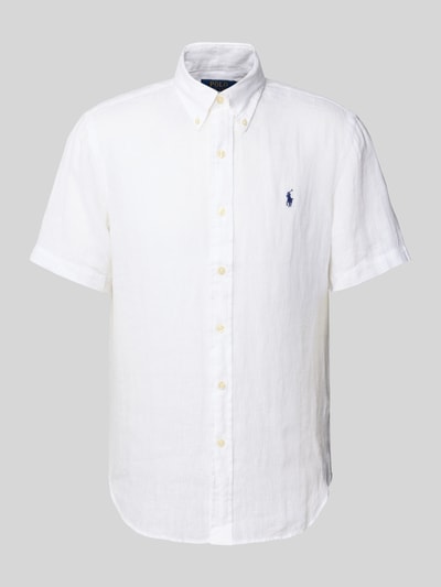 Polo Ralph Lauren Custom Fit Leinenhemd mit Button-Down-Kragen Beige 2