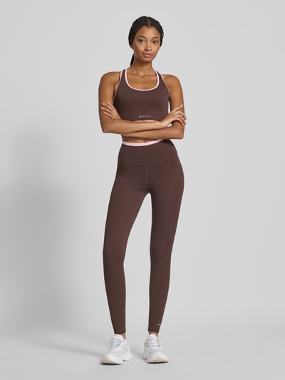P.E Nation Super Skinny Fit Leggings mit breitem Bund Modell 'VITA' Dunkelbraun 1